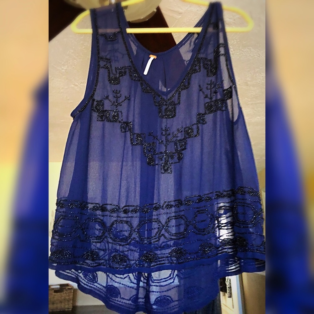Free People double sheer beaded tank